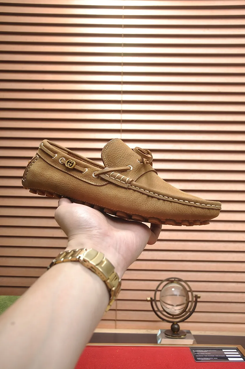 Men's Men's Shoes💰420💶【GUCCI】 (High-end Niuli) New 🍀Gucci*——Gucci Doudou Shoes! Made of imported original cowhide, the inner top layer is comfortable cowhide lining! Original wear-resistant rubber outsole! High quality products! Code number 38-44!